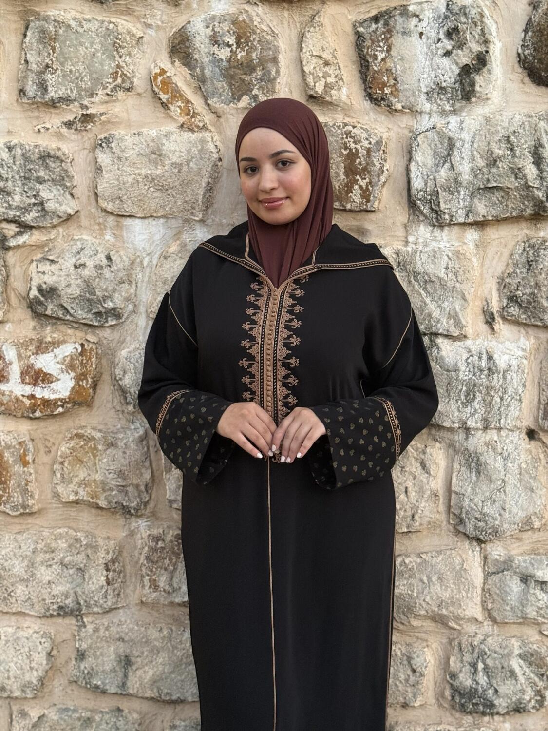 Dames Djellaba Rania- zwart (FF)